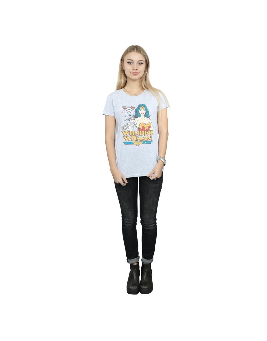 DC Comics Womens/Ladies Wonder Woman Posing Cotton T-Shirt - Sports Grey