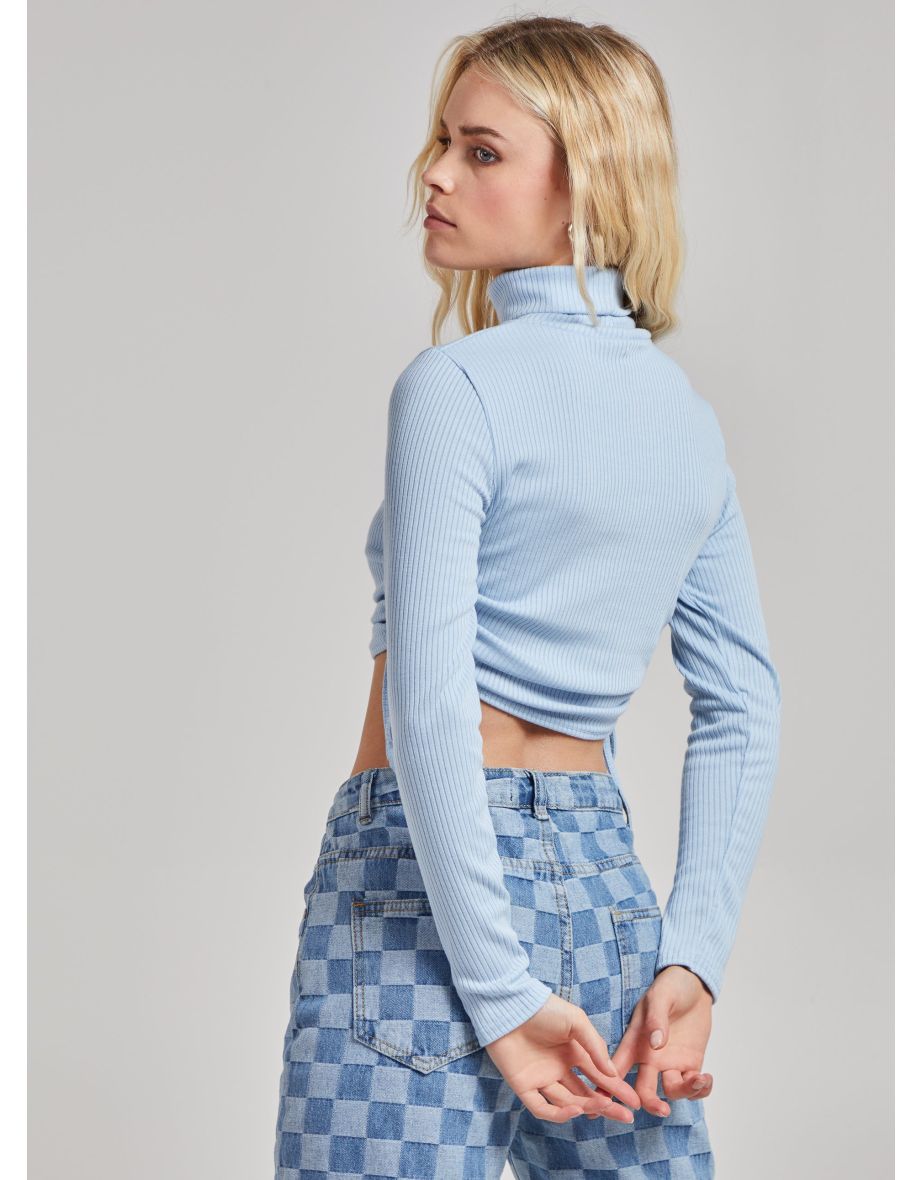 Ruched Crop Ribbed Top - 4