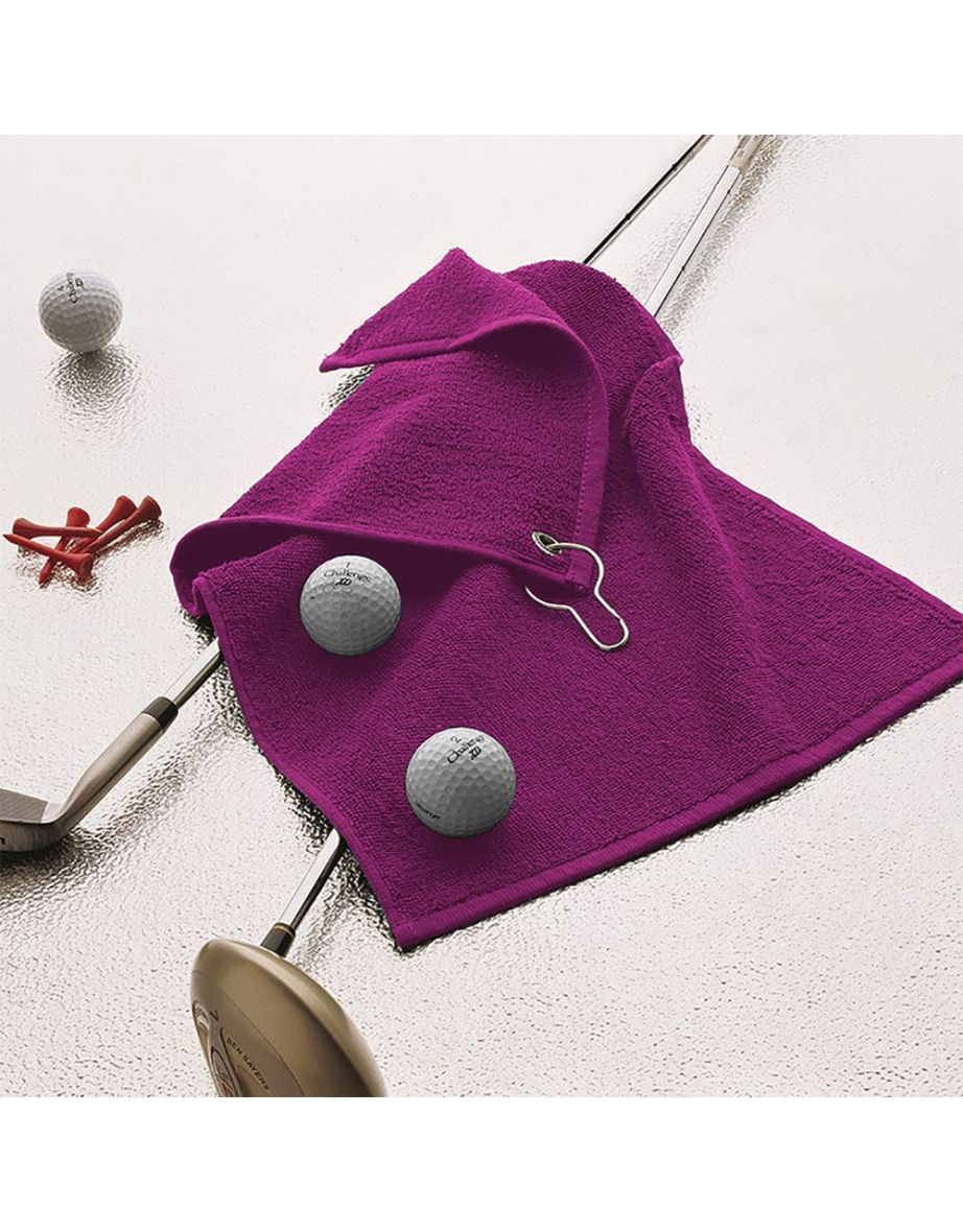 Towel City Luxury Range 550 GSM - Sports Golf Towel (30 X 50 CM) - Fuchsia - 1