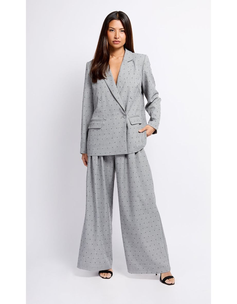 Grey and Black Diamanté Blazer by Vogue Williams
