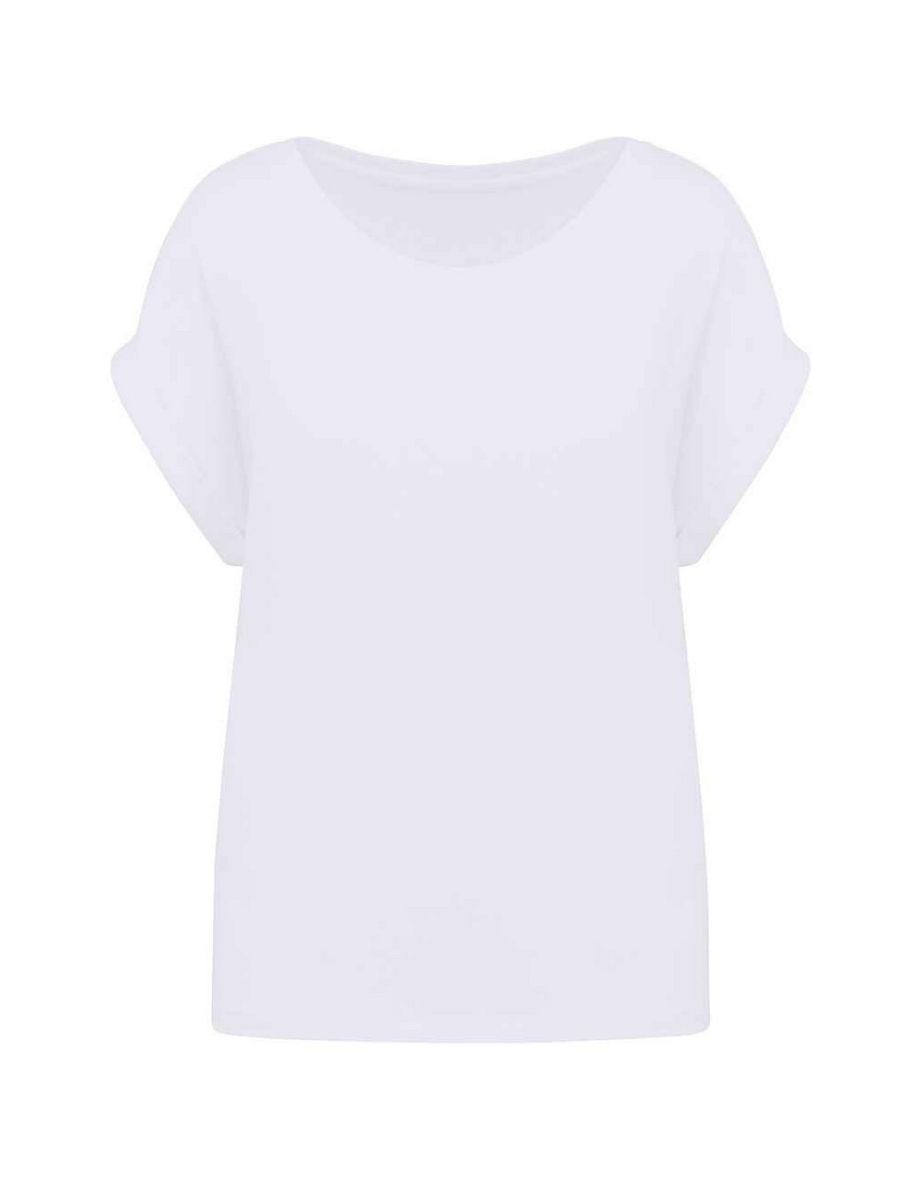 Native Spirit Womens/Ladies Roll Sleeve T-Shirt - White