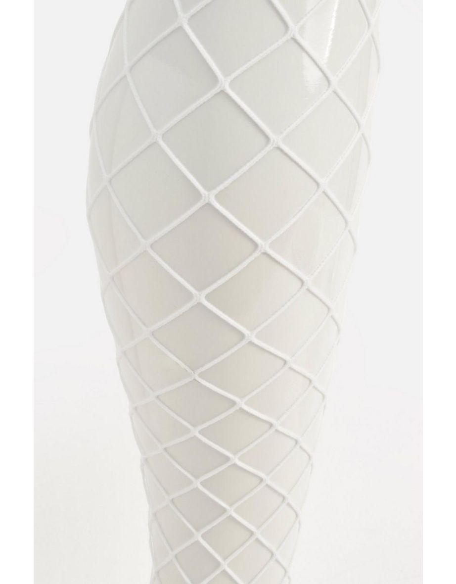 White Fishnet Tights - white - 2