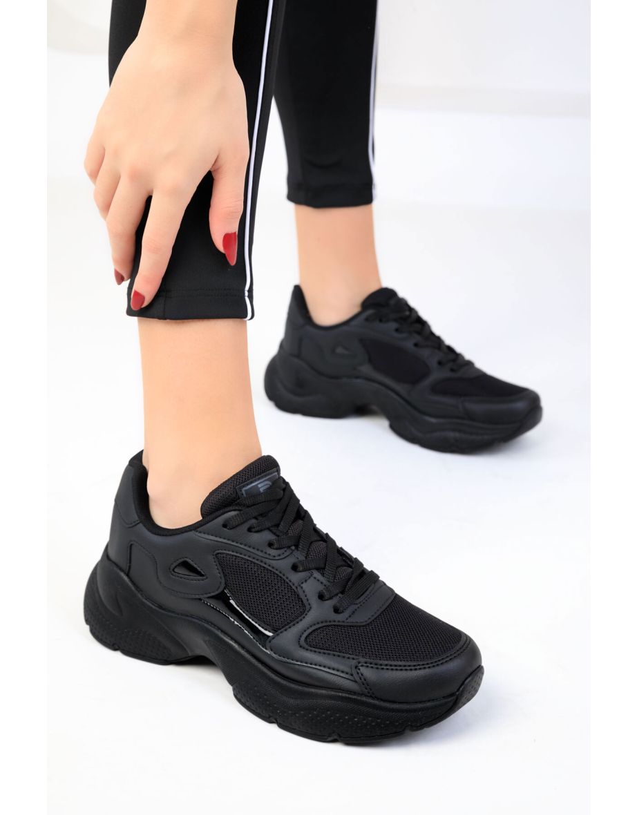 Black-Black Women's Sneaker 18147
