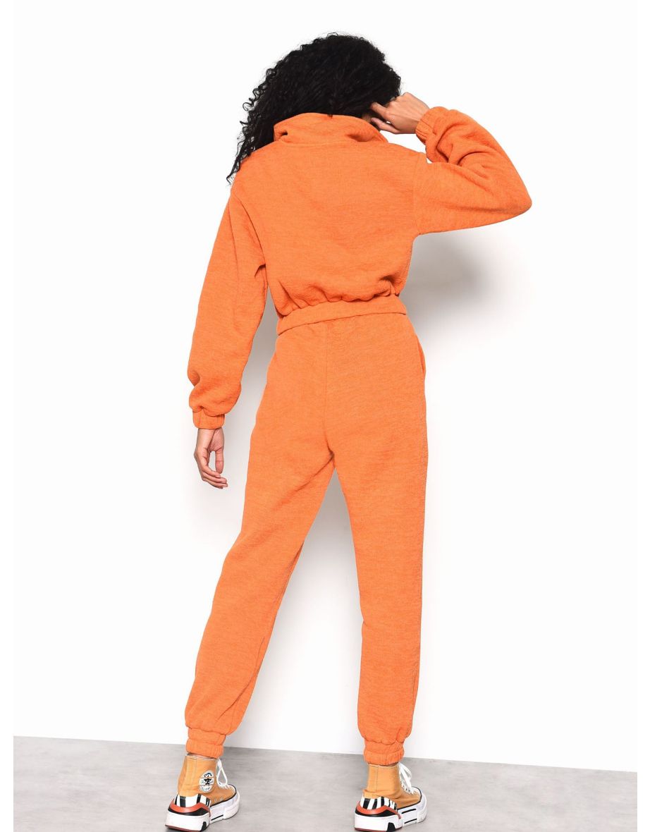 Glamorous Orange Quarter Zip Loungewear Jumper - 2