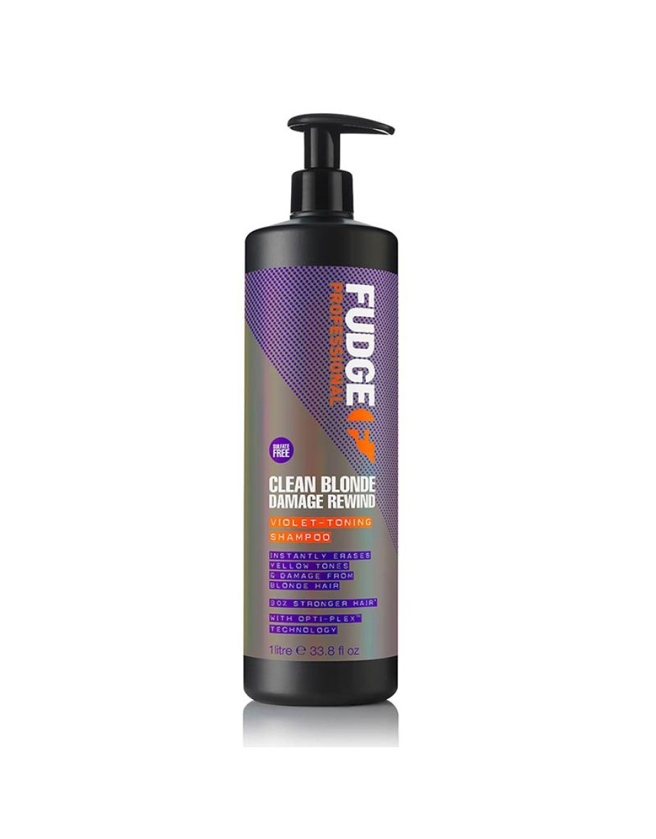 Fudge Clean Blonde Damage Rewind Purple Violet Toning & Repair Shampoo