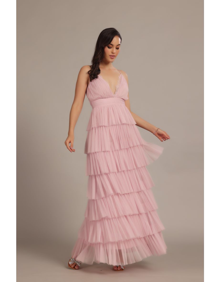 Oakley Maxi Dress in Powder Pink - 6