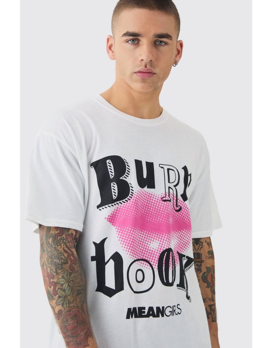 Oversized Mean Girls License Print T-shirt - white - 2