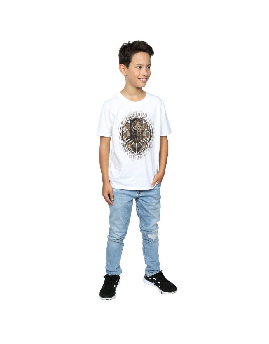 Marvel Boys Black Panther Gold Killmonger T-Shirt - White - 3