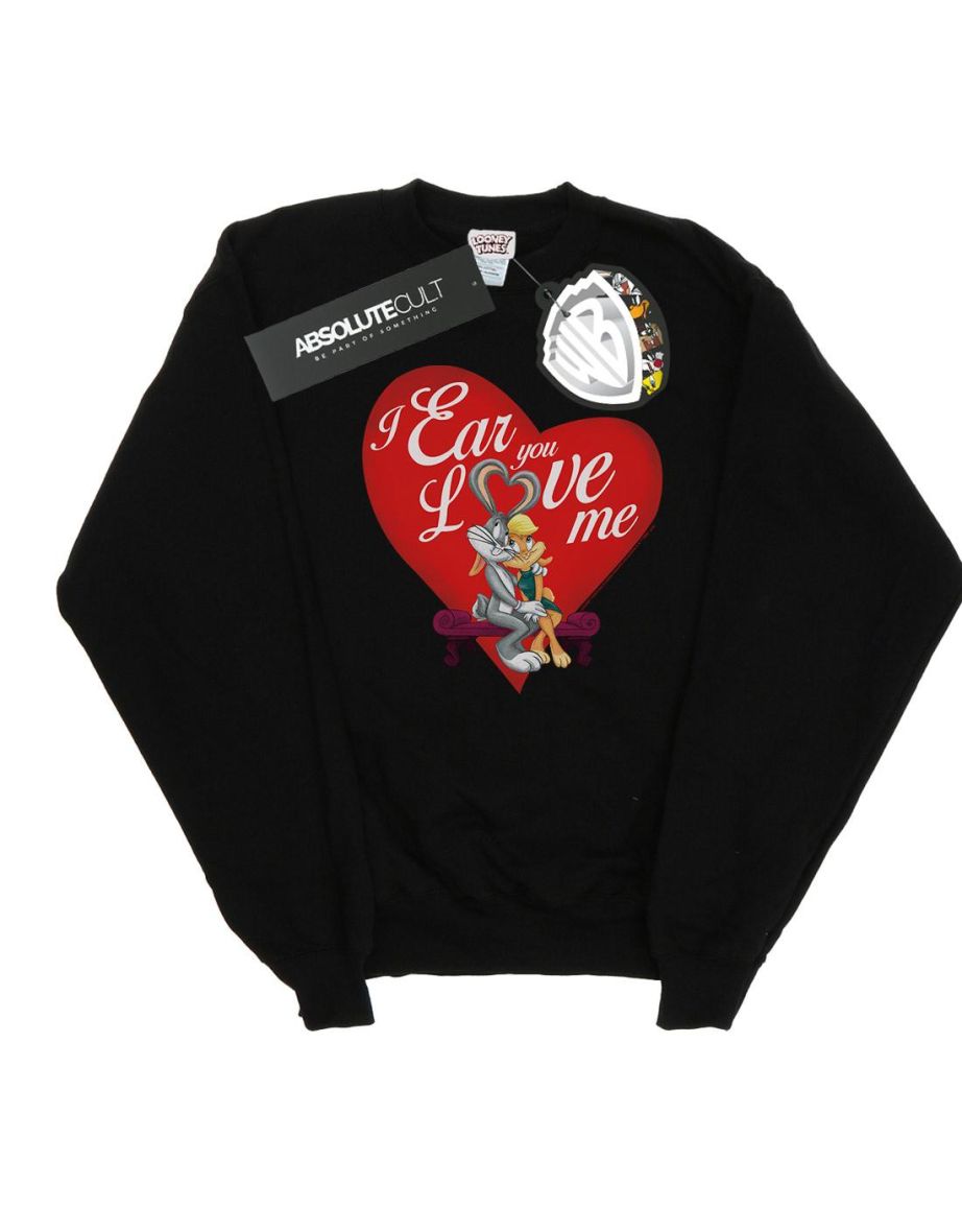 Looney Tunes Boys Bugs Bunny And Lola Valentine´s Day Love Me Sweatshirt - Black