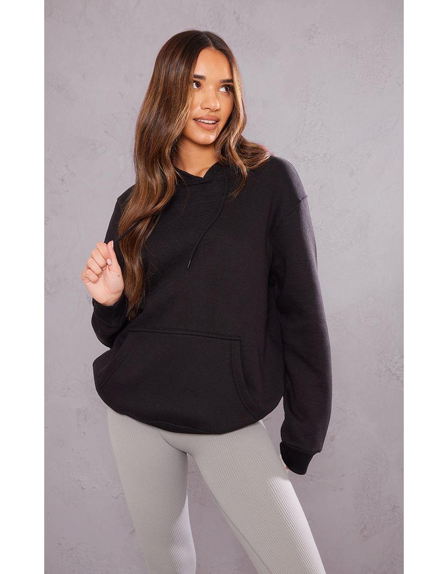 Black Oversized Fitted Hoodie