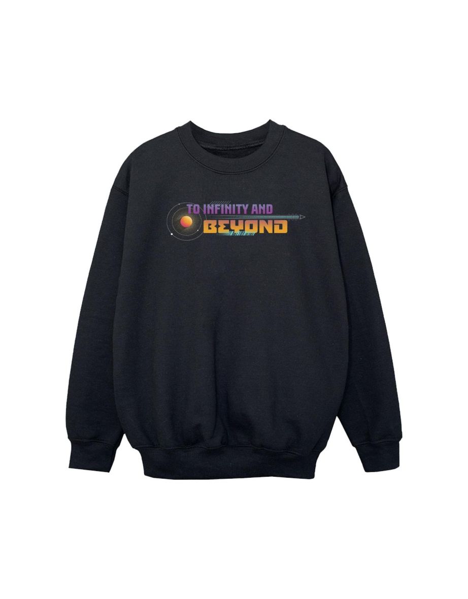 Disney Girls Lightyear Infinity And Beyond Text Sweatshirt - Black