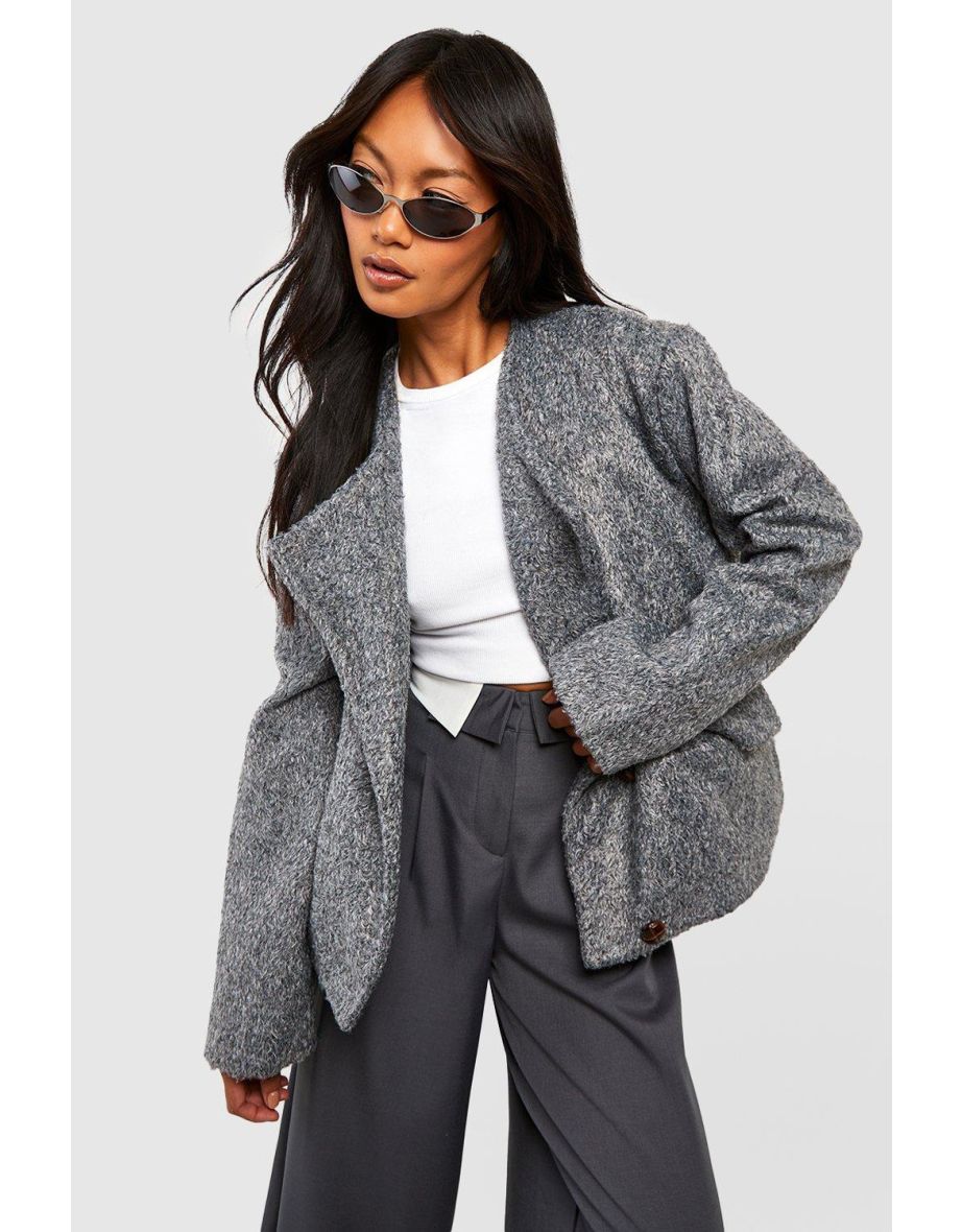 Grey 2025 collarless jacket