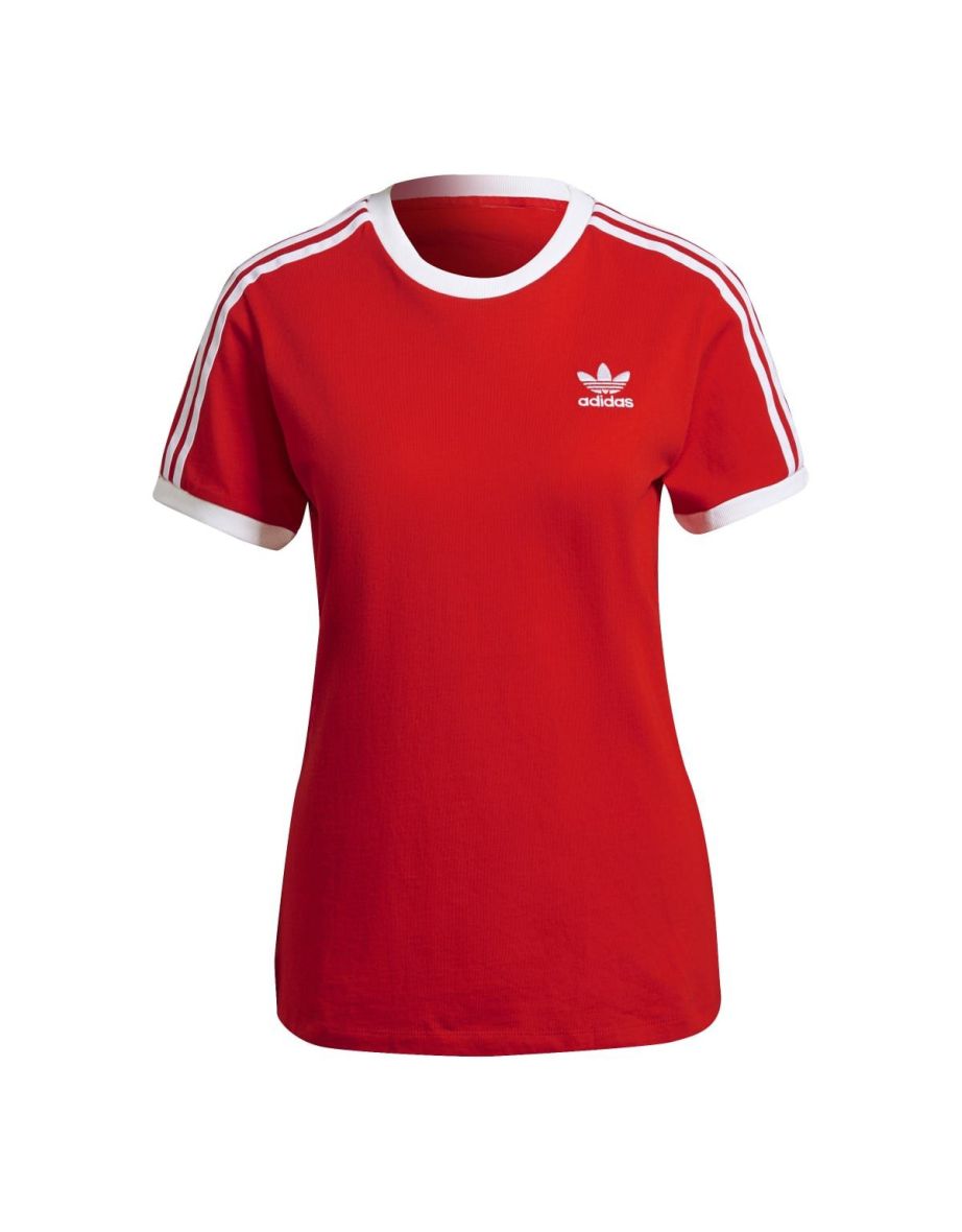 Women's adidas Originals Adicolor Classics 3-Stripes T-Shirt in Red