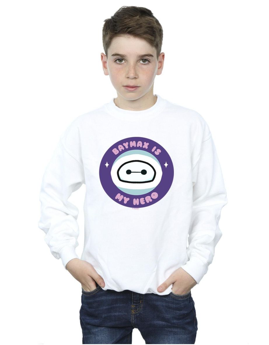 Disney Boys Big Hero 6 Baymax My Hero Pocket Sweatshirt - White