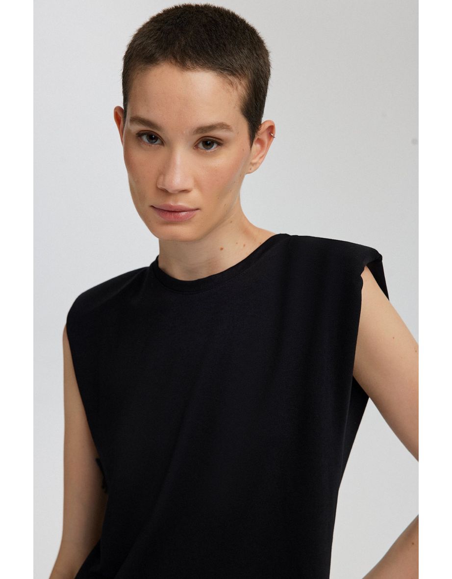 CREW NECK SLEEVELESS DRESS - 4