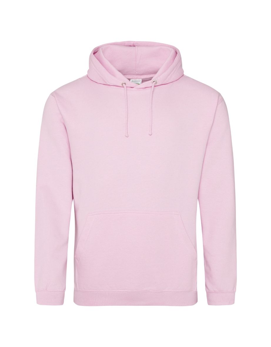 Awdis Unisex Adult College Hoodie - Baby Pink