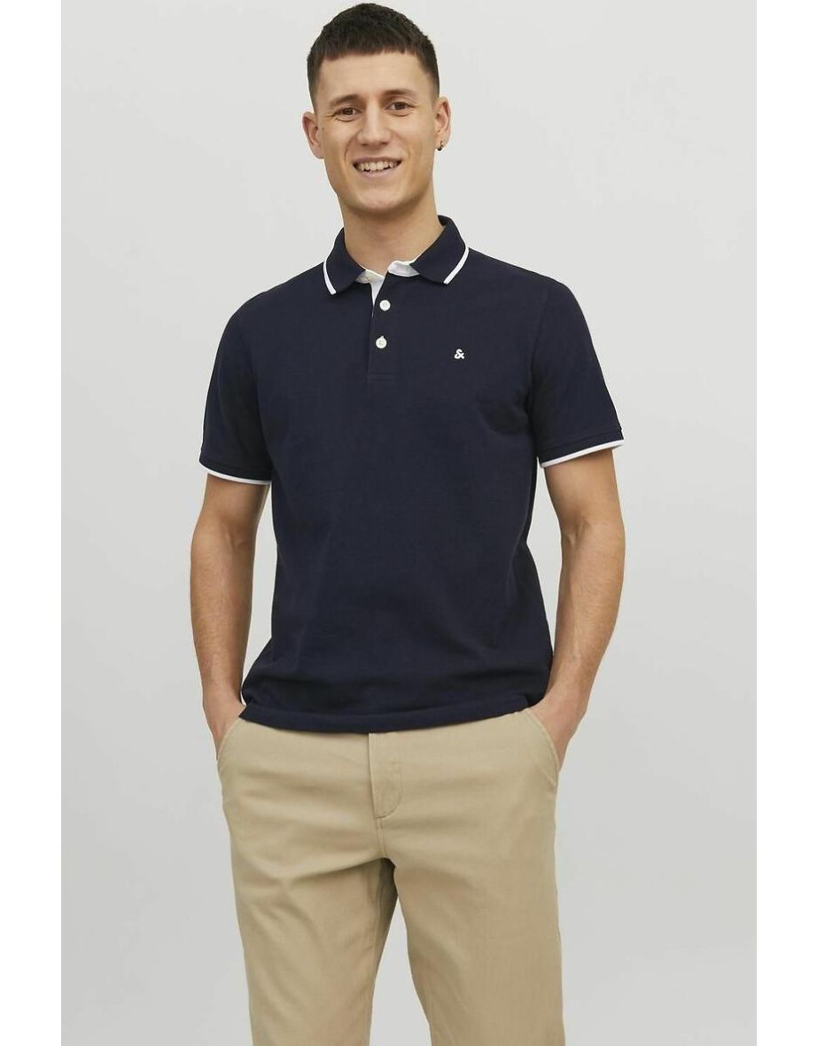 Cotton Pique Polo Shirt with Short Sleeves