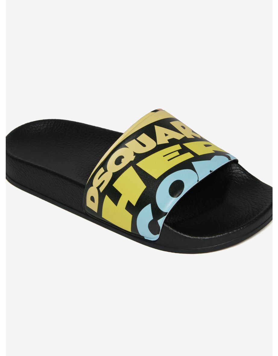 Kids Here Comes The Sun Sliders in Black - 3