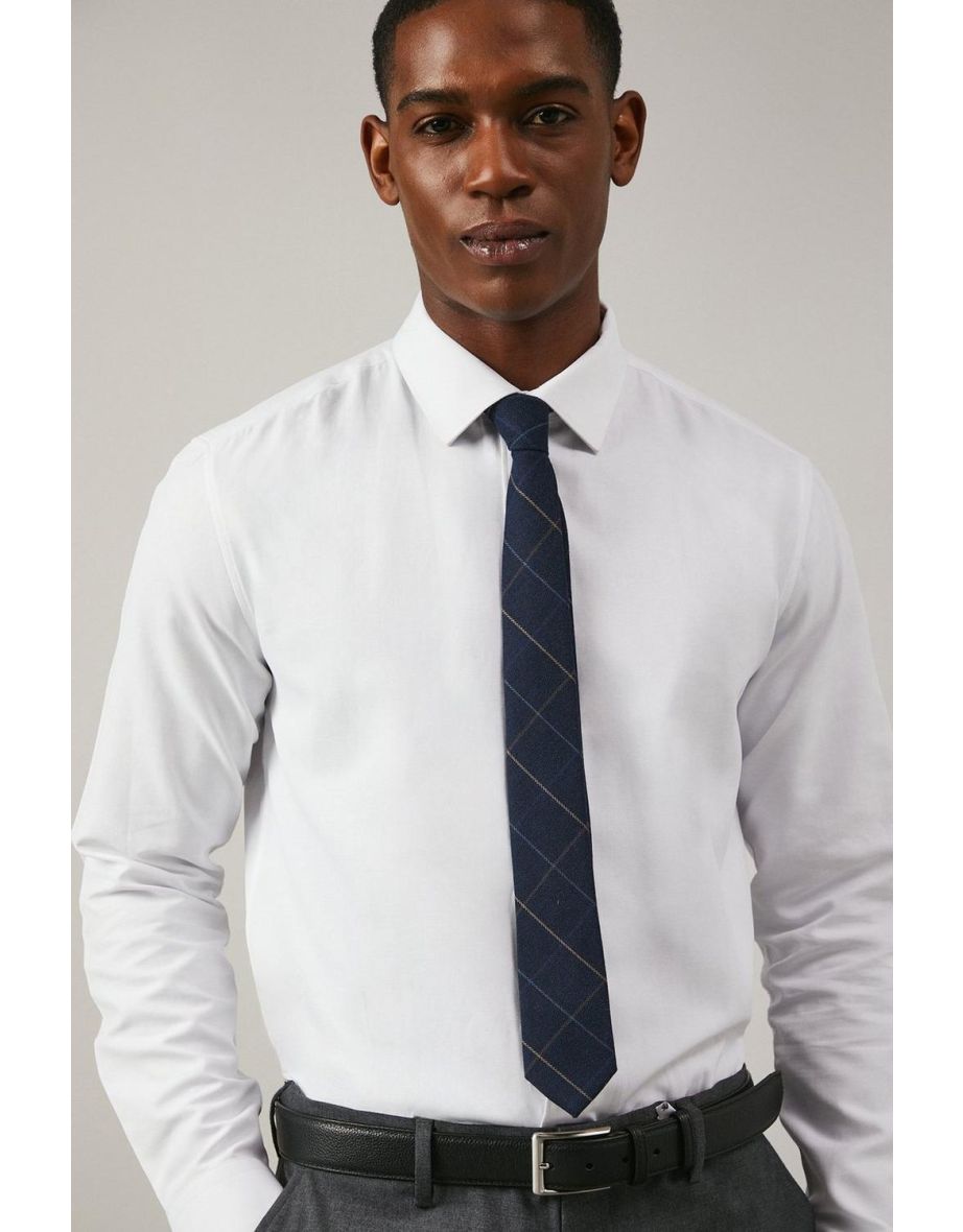 Navy Check Tweed Tie