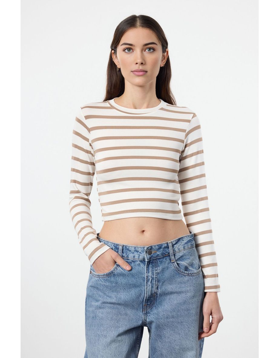 Black-White-Plum 3-Pack Crop Fitted/Body-Sit Knitted Blouse