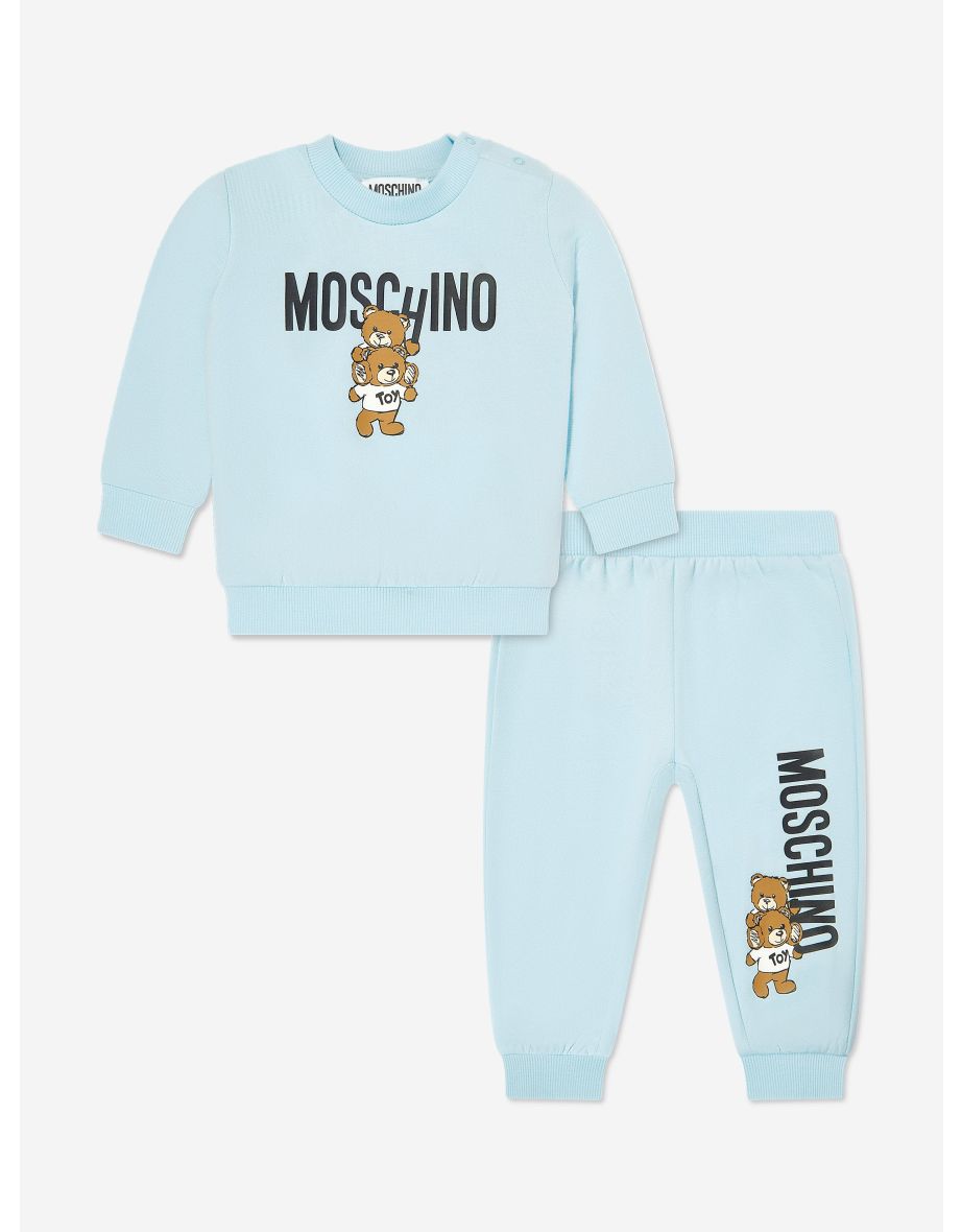 Moschino Baby Bear Logo Tracksuit in Blue