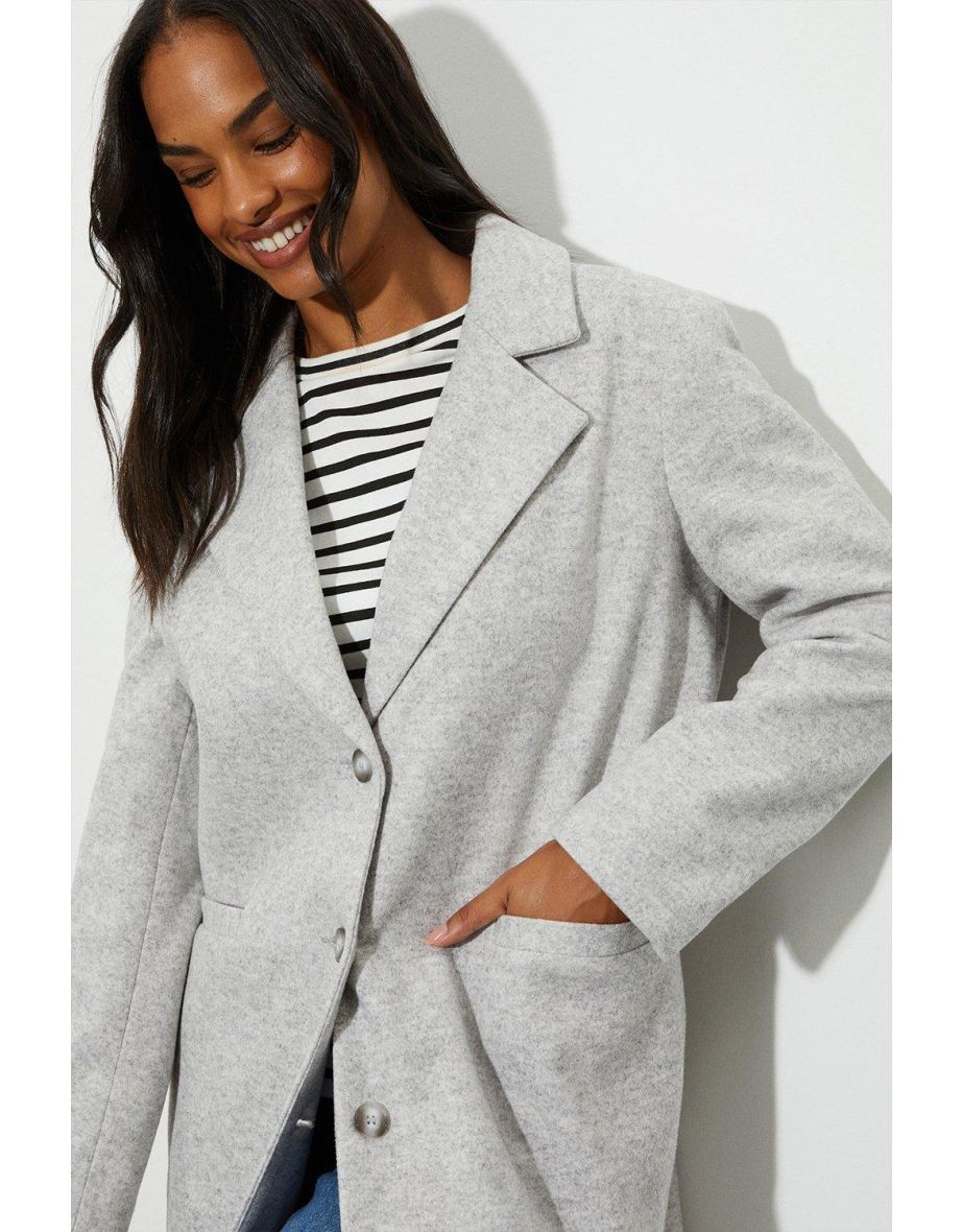 Longline Single Breasted Boyfriend Coat - 3