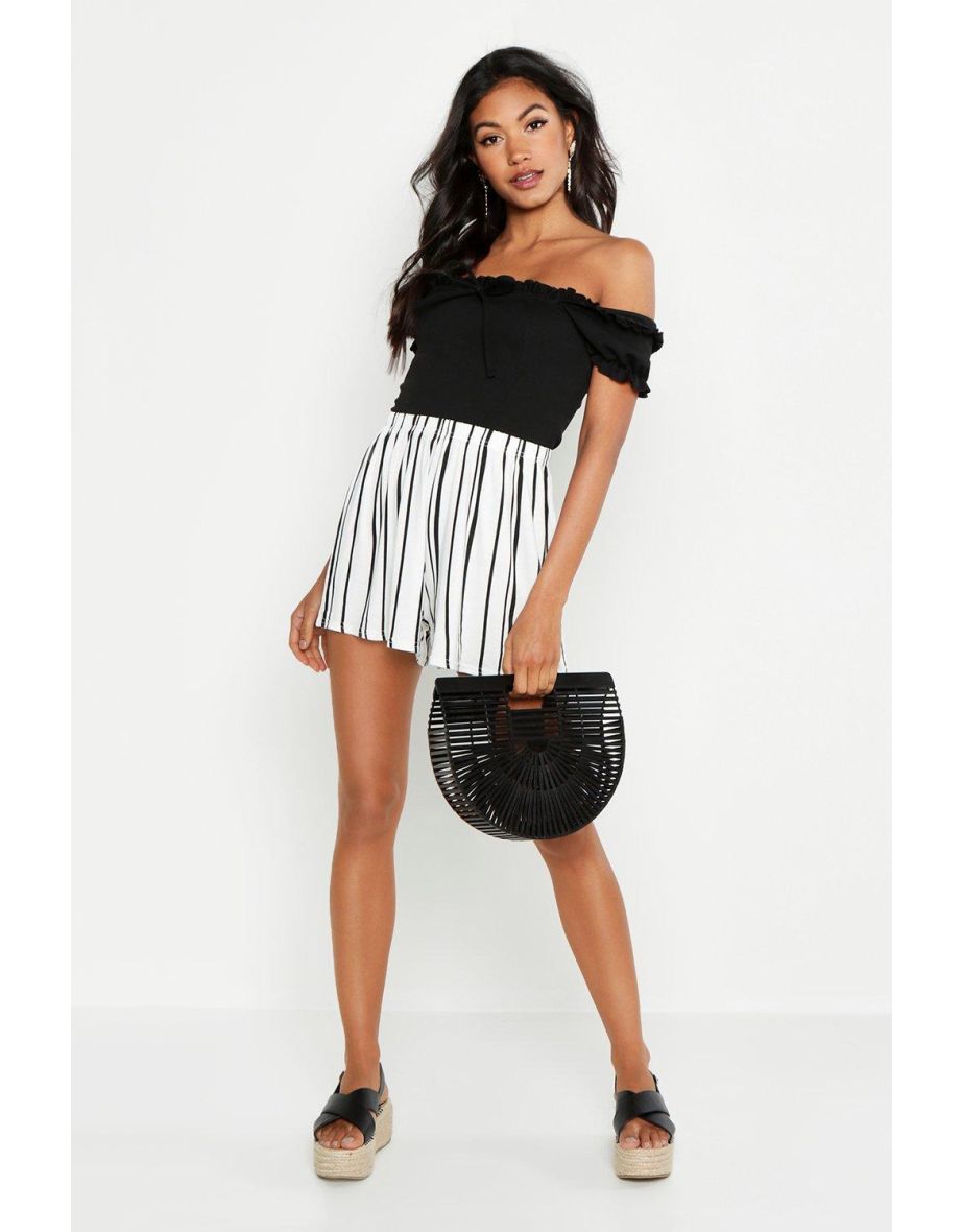 Striped Jersey Shorts - white - 3