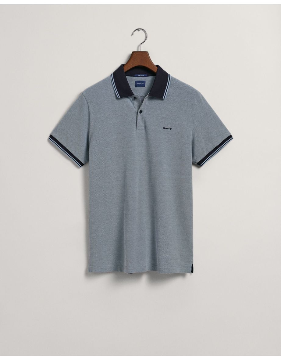 Men's Gant 4 Col Oxford Polo Shirt in Blue - 1