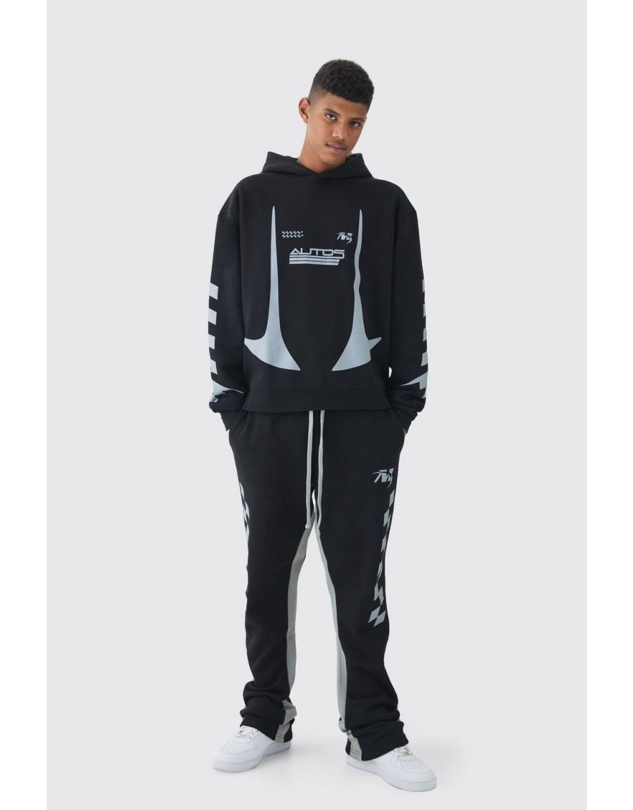 Tall Slim Gusset Moto Joggers - black