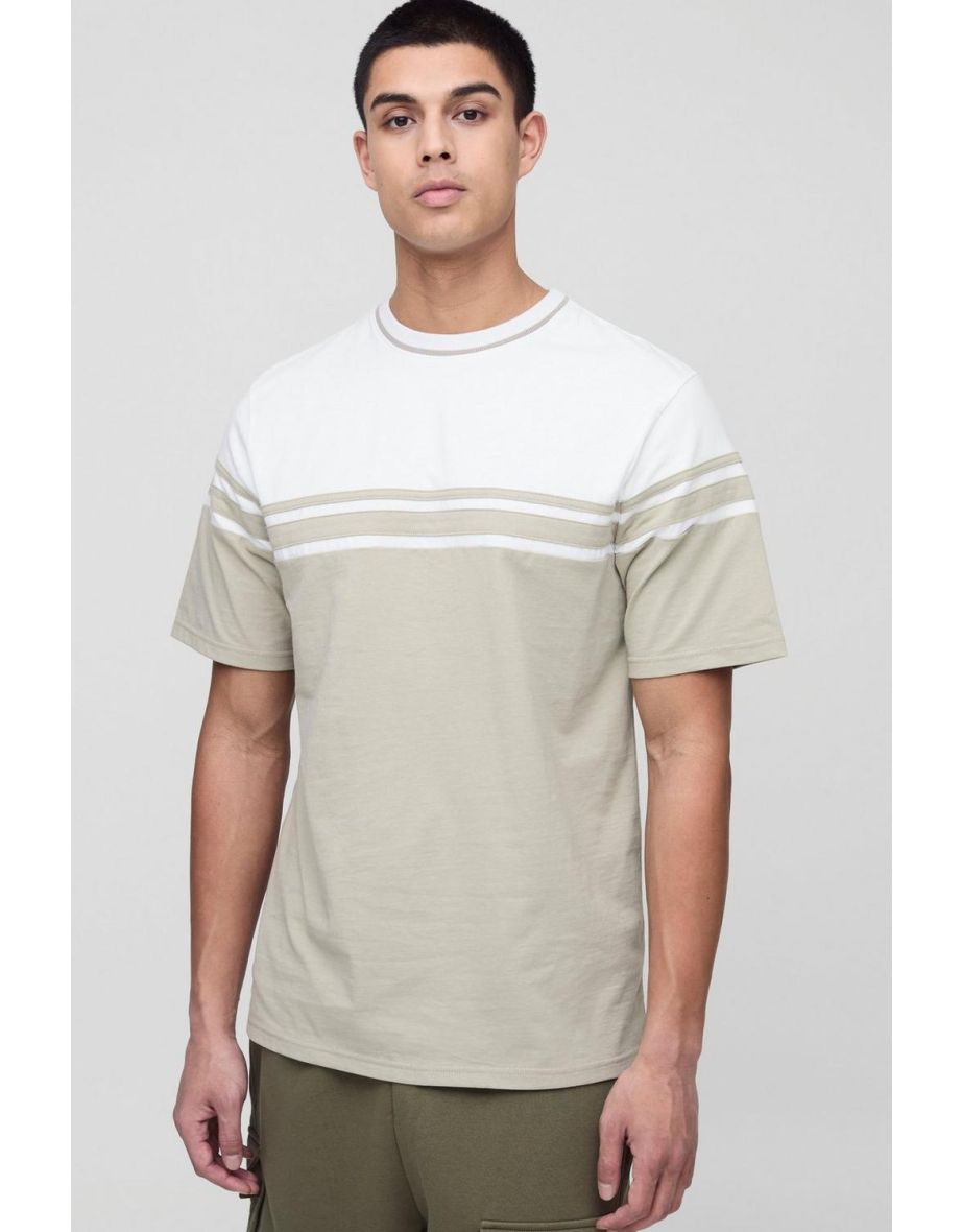 Tall Colour Block T-Shirt - stone