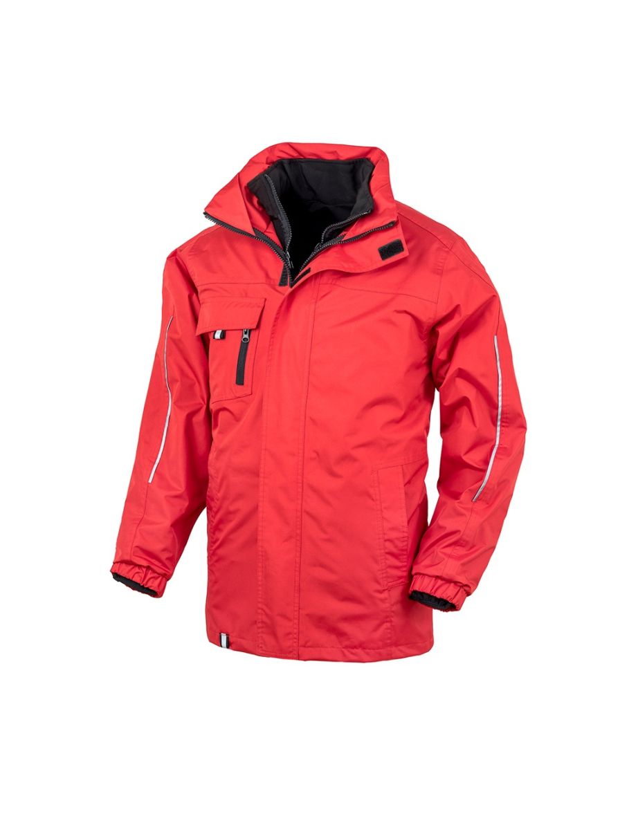 Result Core Mens Printable 3-In-1 Transit Jacket - Red