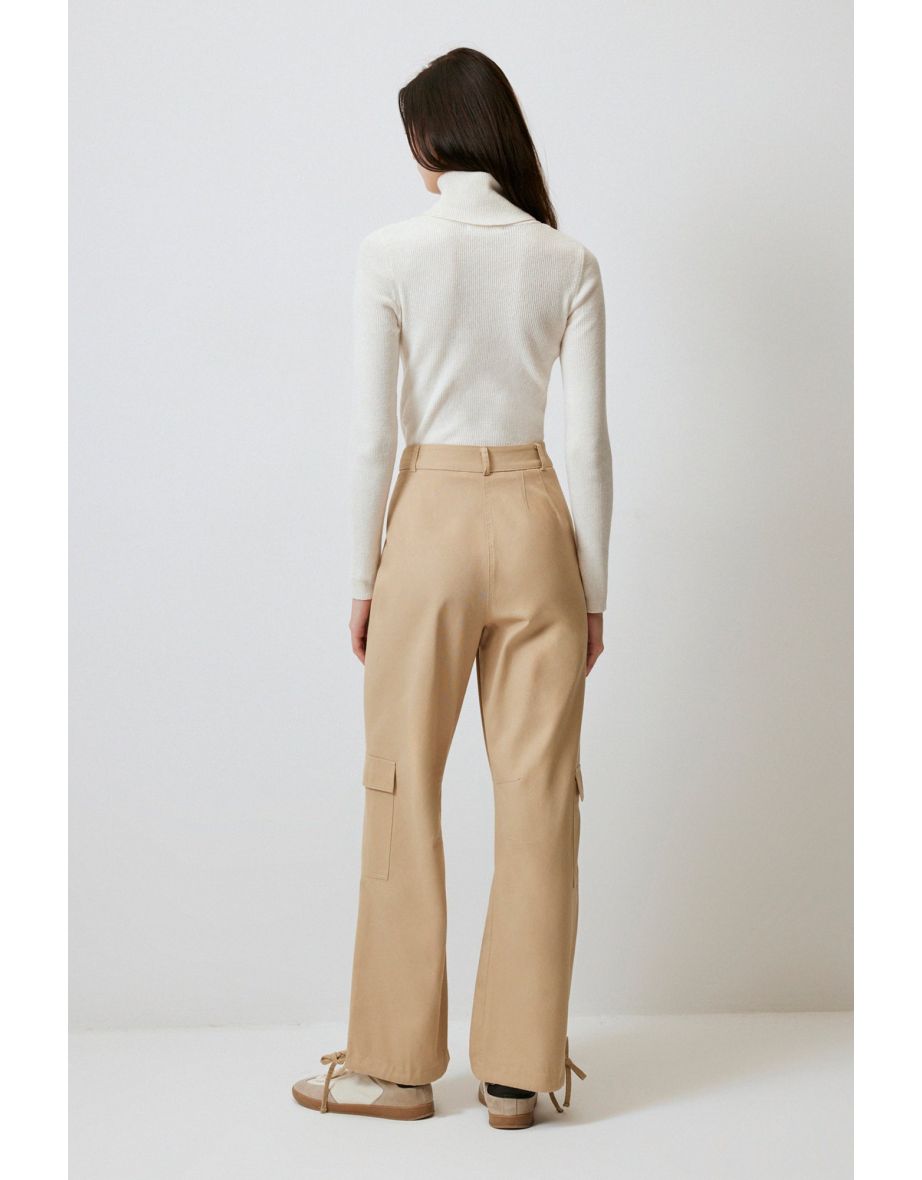 CARGO PANTS WITH GATHERED CUFF - 4