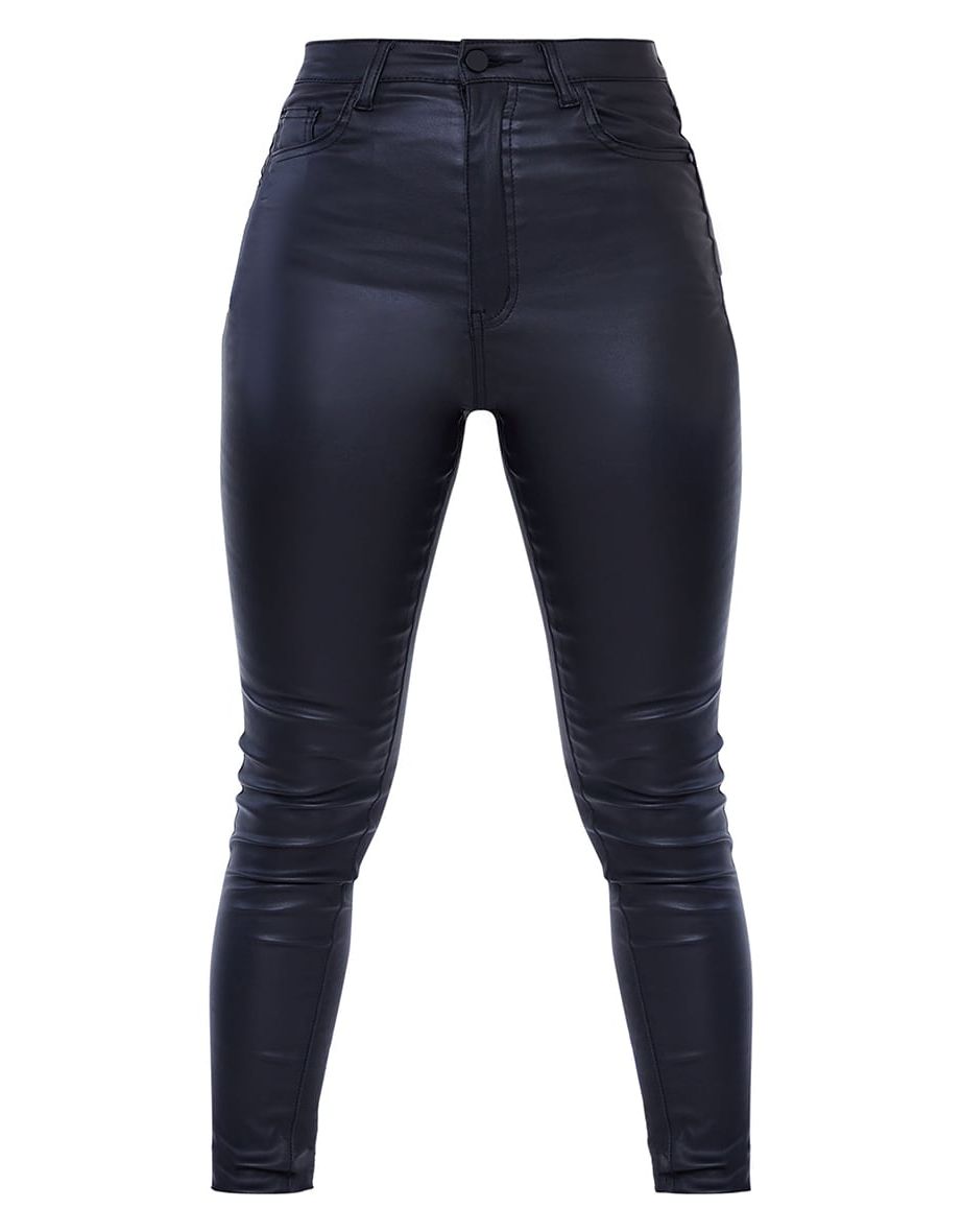 Black Hourglass Coated Skinny Jeans - 4