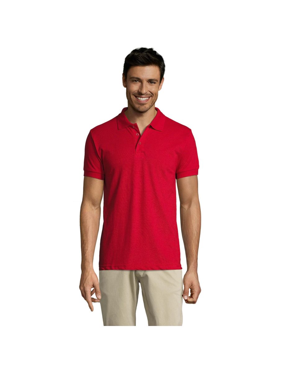 SOLs Mens Prime Pique Plain Short Sleeve Polo Shirt - Red - 3