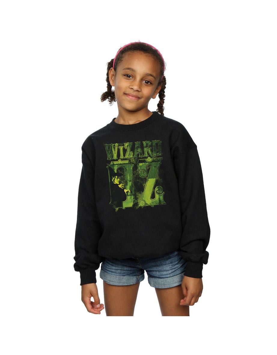 The Wizard Of Oz Girls Wicked Witch Logo Sweatshirt - Black