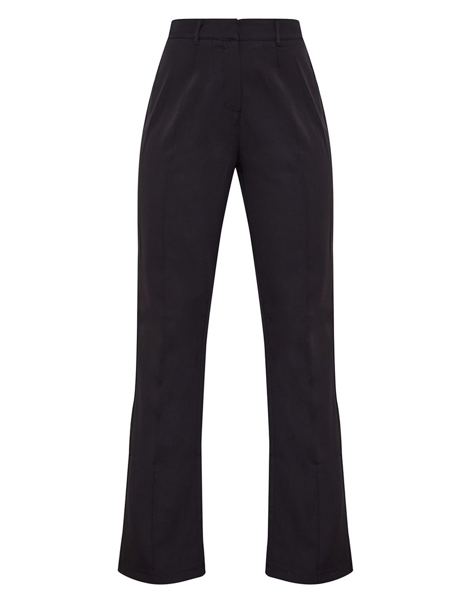 Black Wide Leg High Waist Trousers - 4