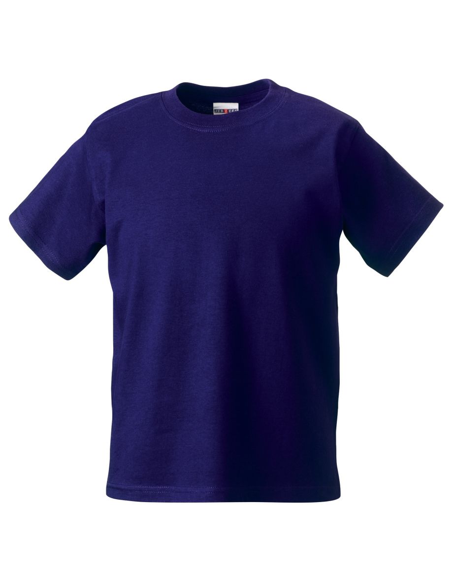 Jerzees Schoolgear Childrens Classic Plain T-Shirt (Pack of 2) - Purple