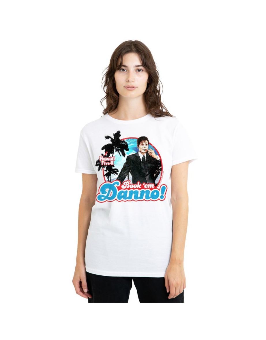 Hawaii Five-0 Unisex Adult Book Em Danno T-Shirt - White