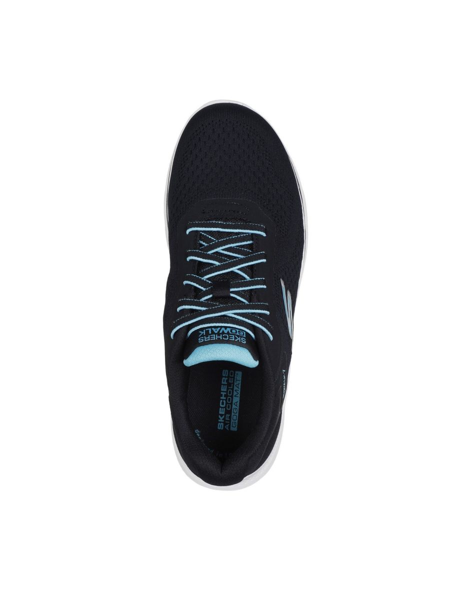 Skechers Womens/Ladies GO WALK 7 - Cosmic Waves Trainers - Black/Turquoise - 3