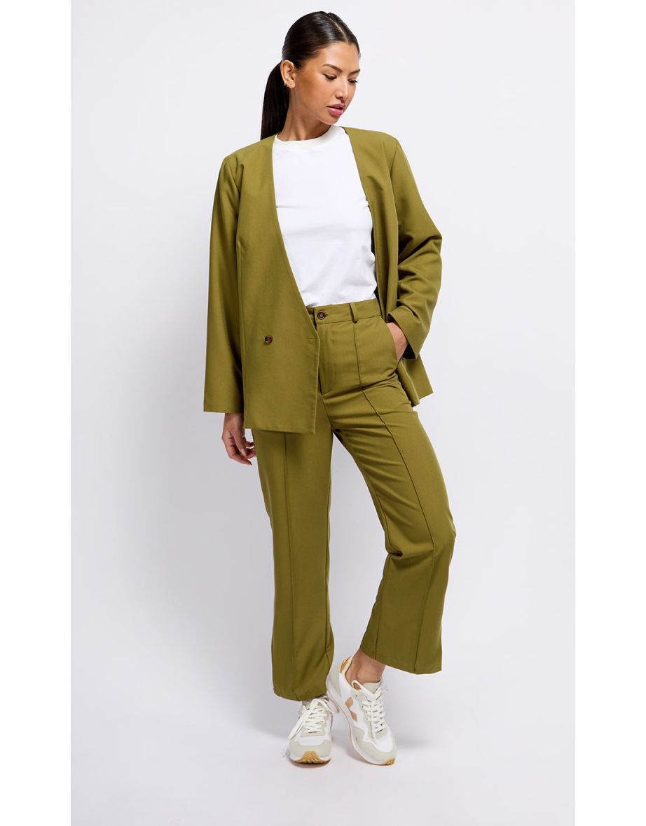 Olive Green Blazer by Vogue Williams - 5