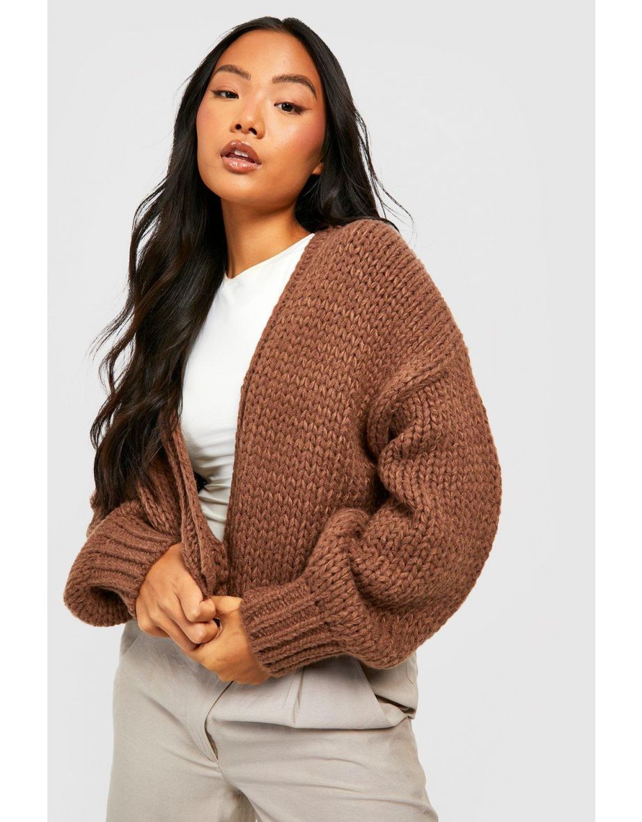 Petite chunky knit cardigan best sale