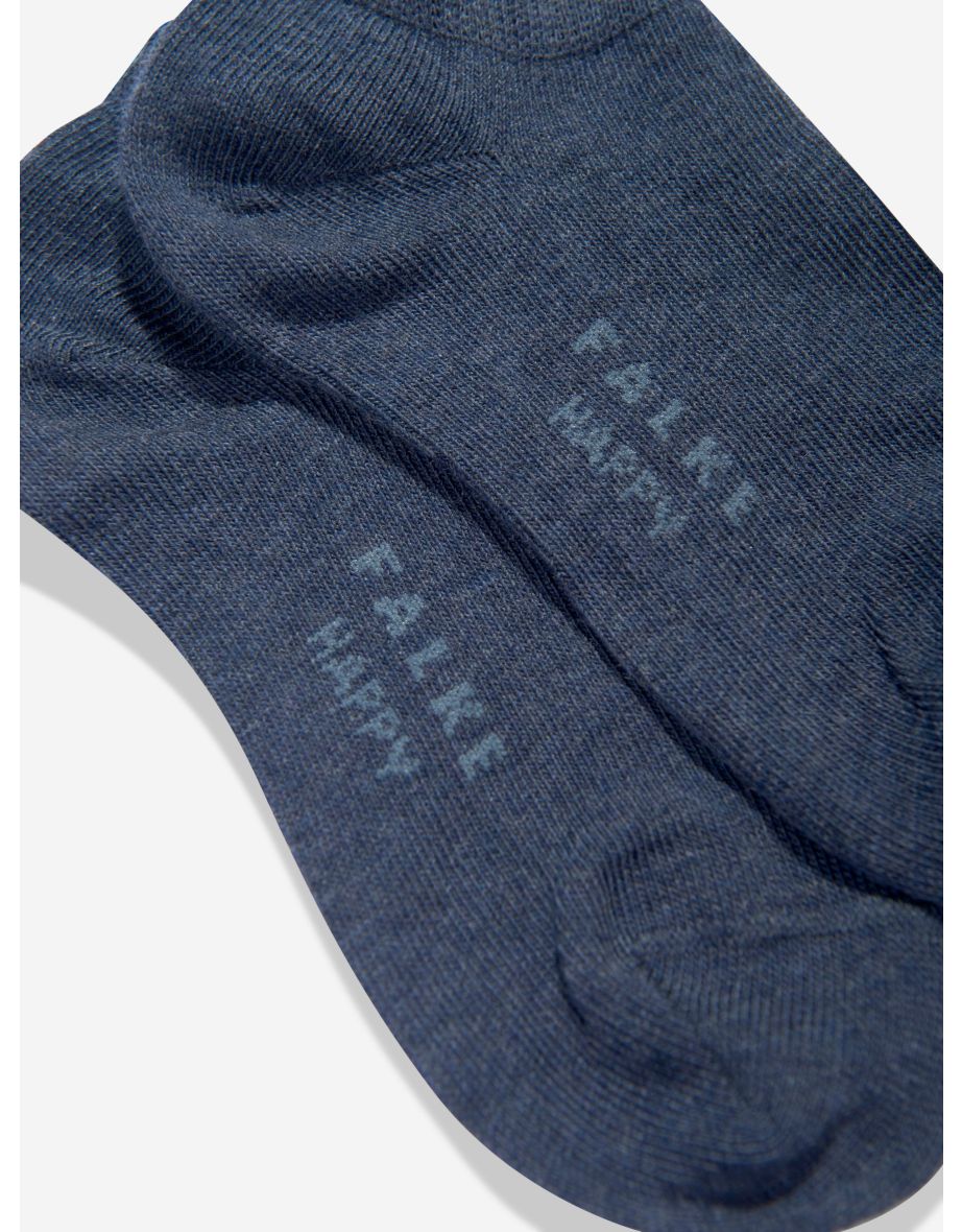 Kids Happy 2 Pack Trainer Socks in Blue - 3