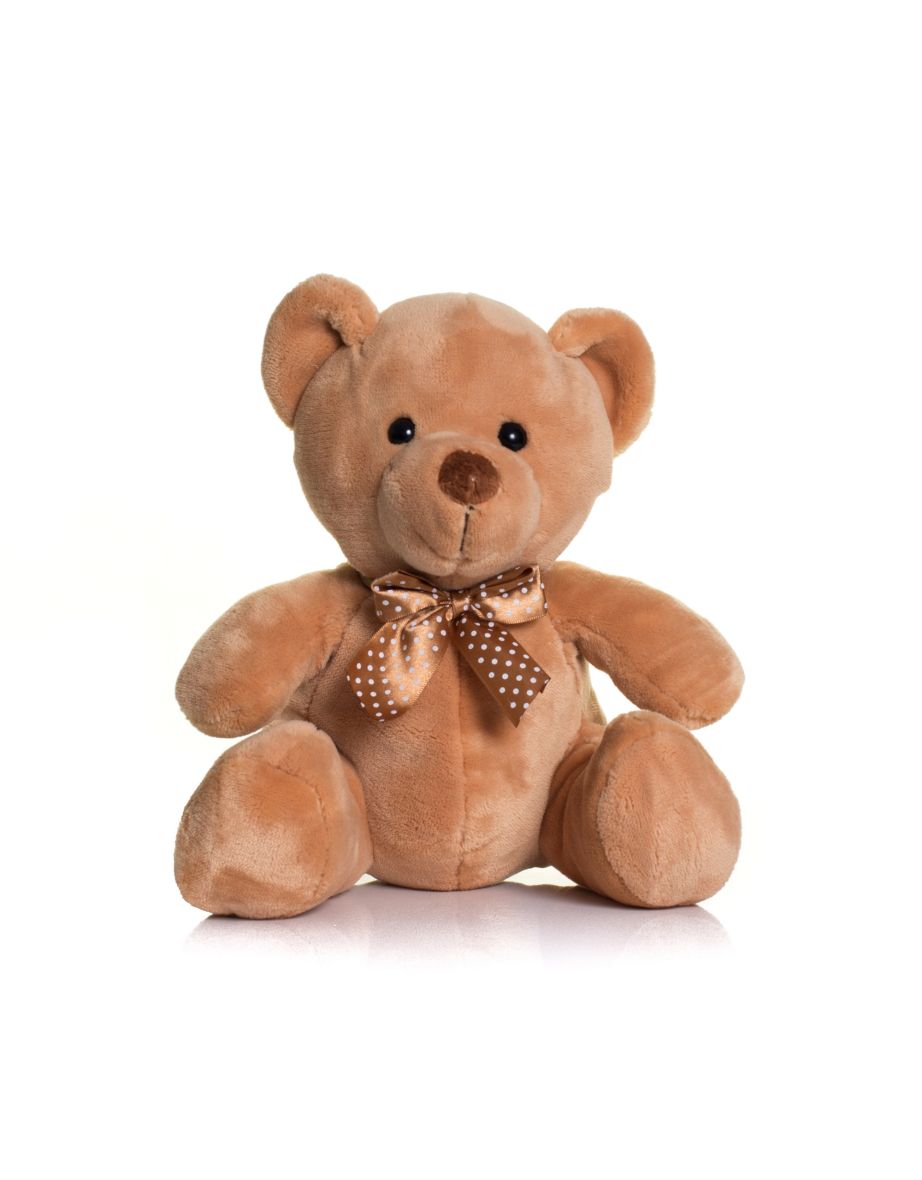 Mumbles Velvet Bear With Ribbon - Brown