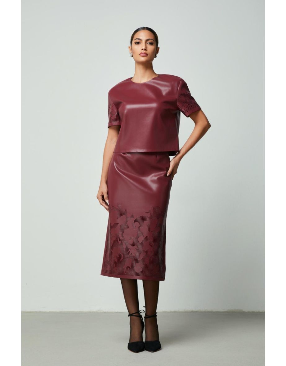 Laser cuts details skirt