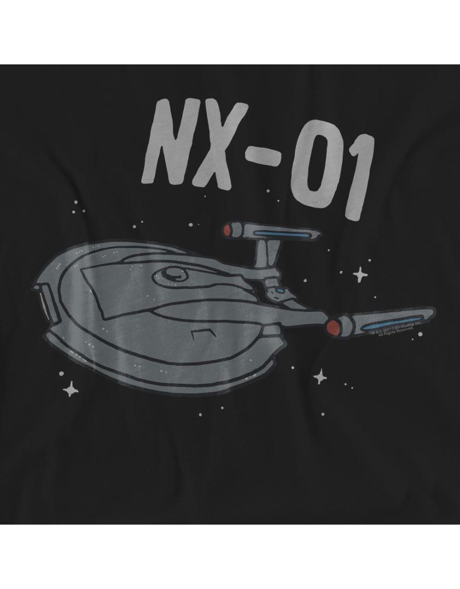 Star Trek Unisex Adult The OG NX Class T-Shirt - Black - 3