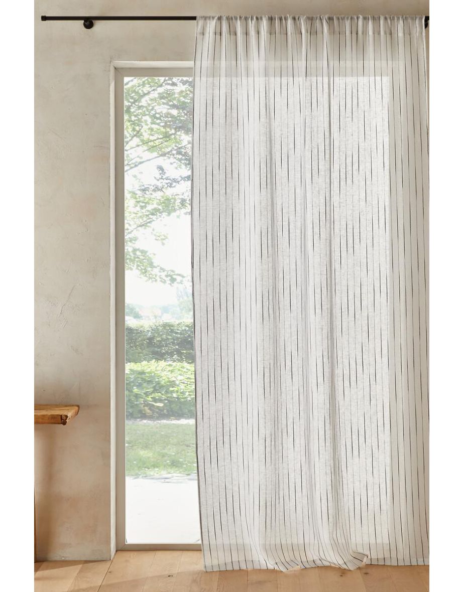 Patcha Embroidered Linen Voile Curtain