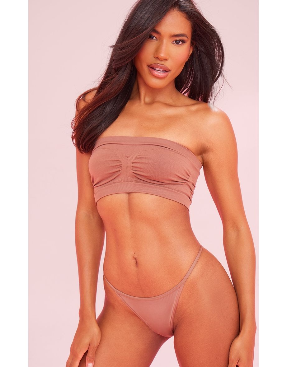 Brown Bandeau Seamless Bra