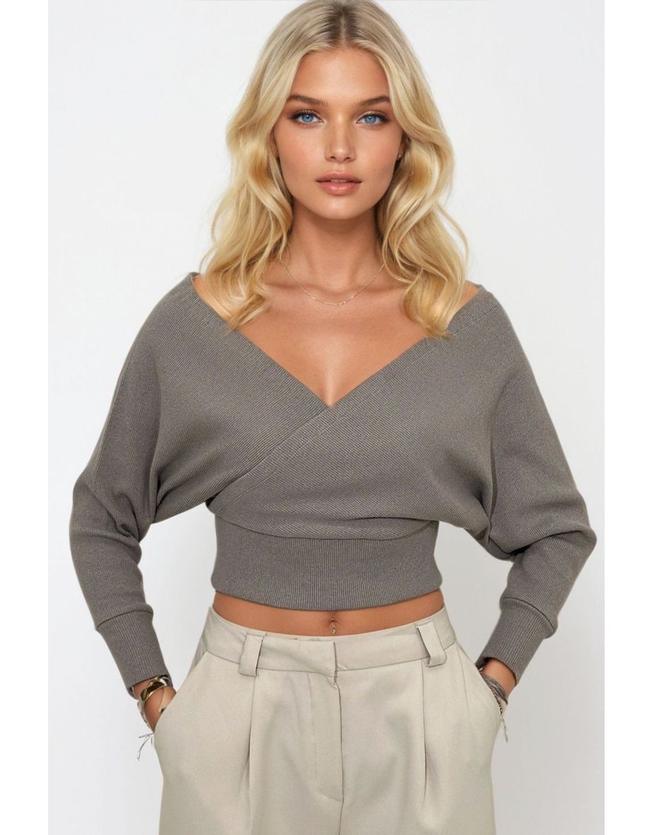 Women's Mink Front Back V Neck Double Breasted top