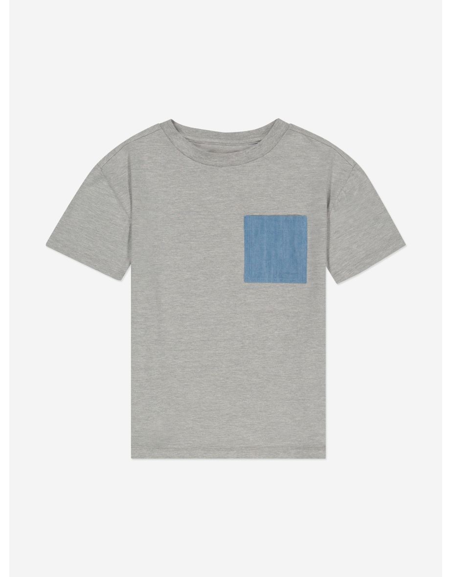 Kids Pocket T-Shirt in Grey