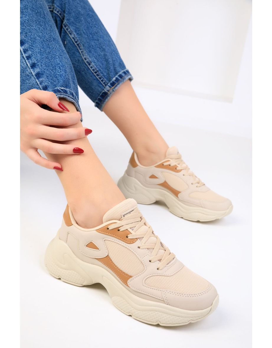 Beige-Tainted Women's Sneaker - 4